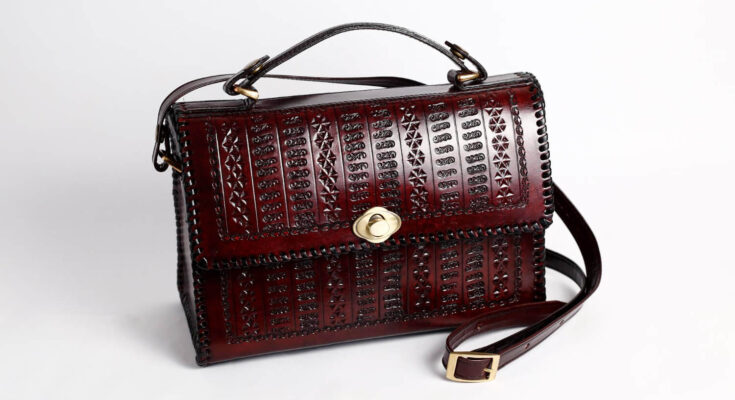 Tooled leather handbags